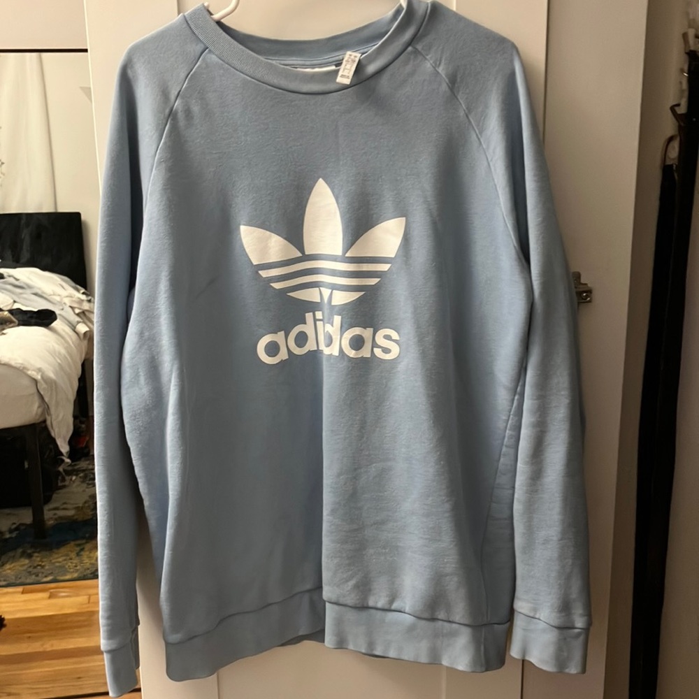 Adidas Light Blue Pullover Sweatshirt L